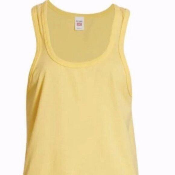 Redone Relaxed Cotton Beach Tank Yellow M - Picture 2 of 7